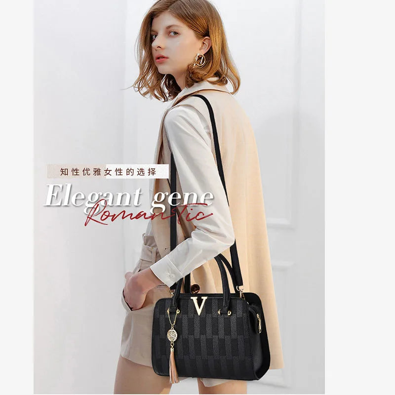 Women’s PU Leather Bucket Shoulder Bag – Solid Pattern Party Handbag with Zipper Closure & Flap Pocket