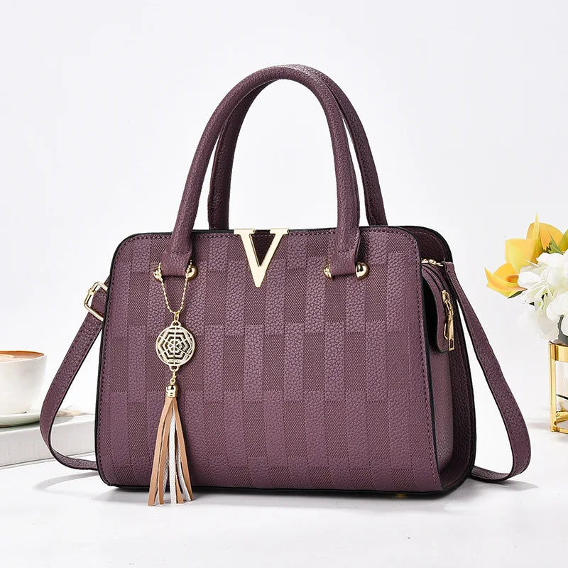 Women’s PU Leather Bucket Shoulder Bag – Solid Pattern Party Handbag with Zipper Closure & Flap Pocket