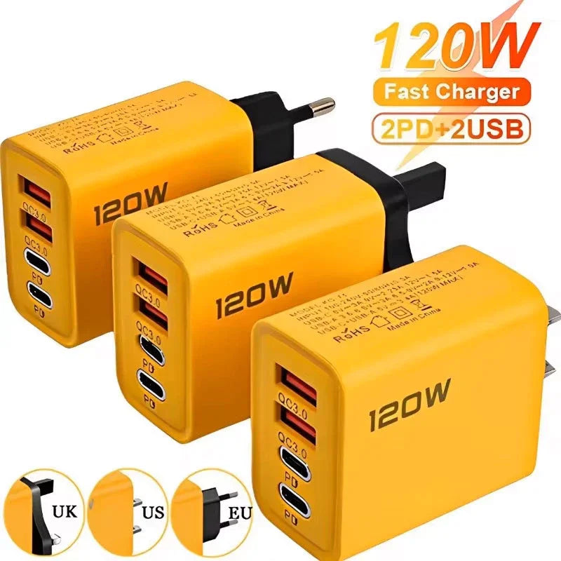 DIXSG 120W Fast Charger with USB Port | High-Speed Charging Adapter for Phones, Tablets & Devices – Tosworth Exclusive