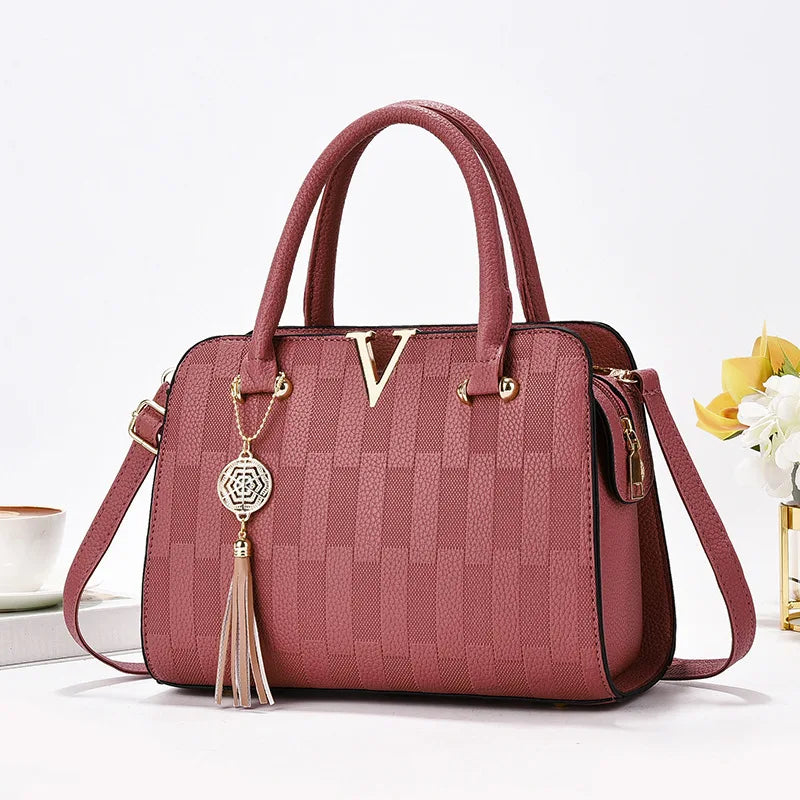 Women’s PU Leather Bucket Shoulder Bag – Solid Pattern Party Handbag with Zipper Closure & Flap Pocket