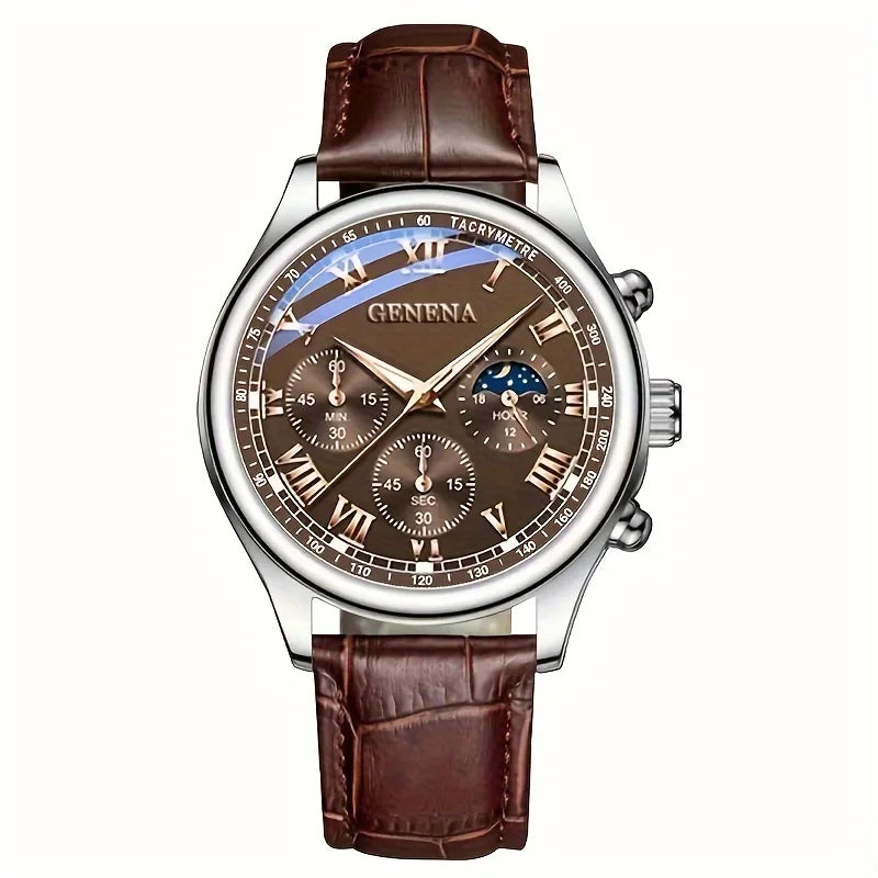 Classic Leather Band Quartz Wristwatch | Roman Numeral Analog Watch for Men & Women – Timeless Fashion by Tosworth