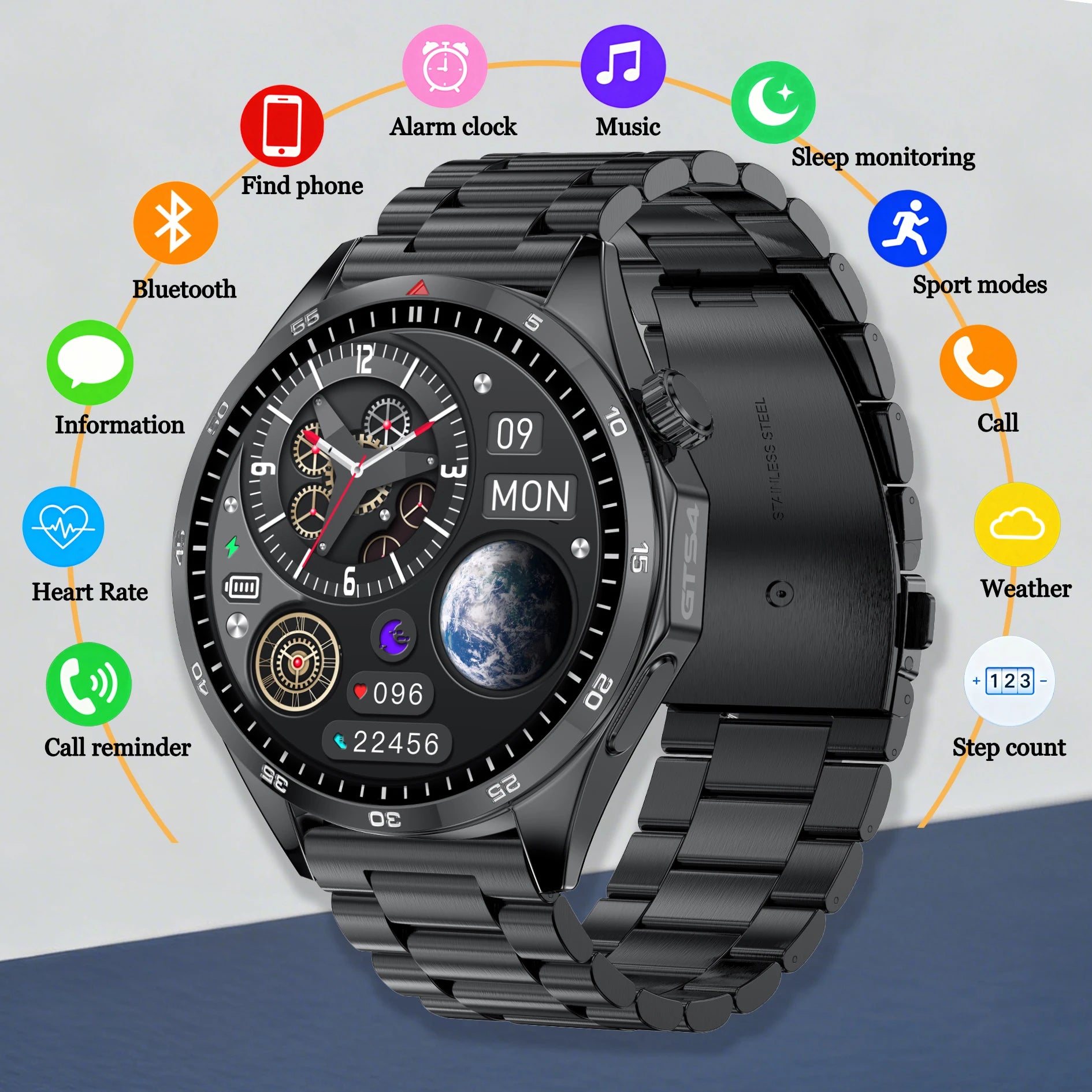 LEMFO Smart Watch for Men & Women – 1.5” HD Touch Screen, Bluetooth Call, Heart Rate & Sleep Monitor