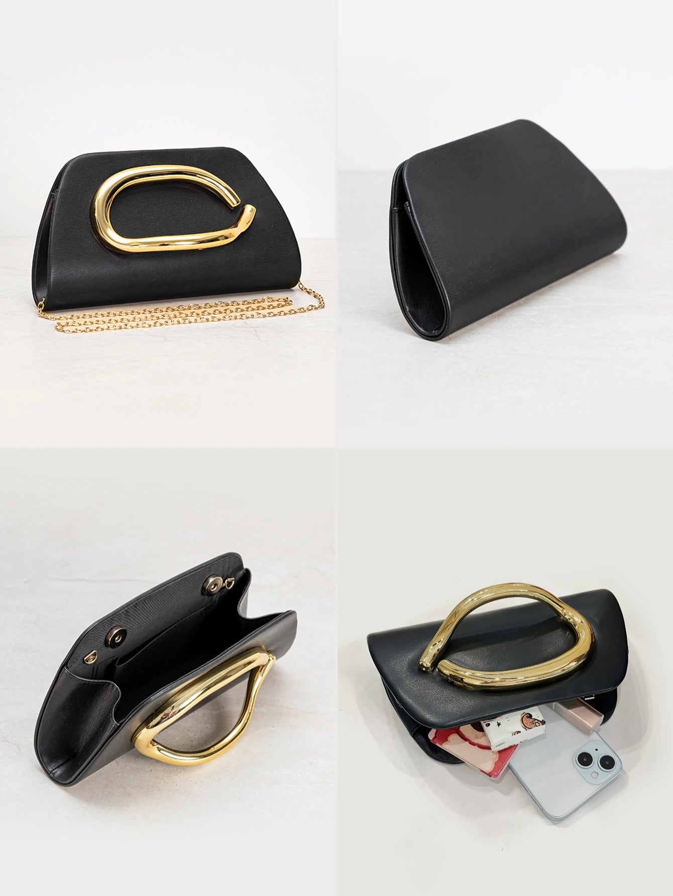 MIYIN PU Leather Box Clutch Bag for Women – Chain Strap Party Purse