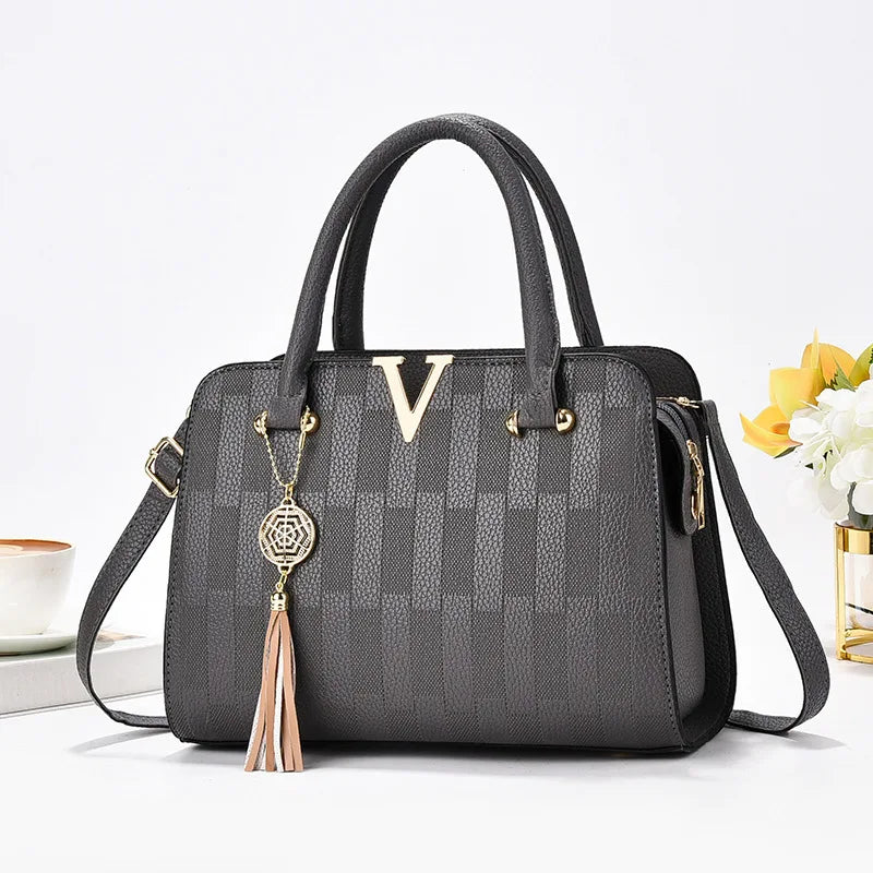 Women’s PU Leather Bucket Shoulder Bag – Solid Pattern Party Handbag with Zipper Closure & Flap Pocket